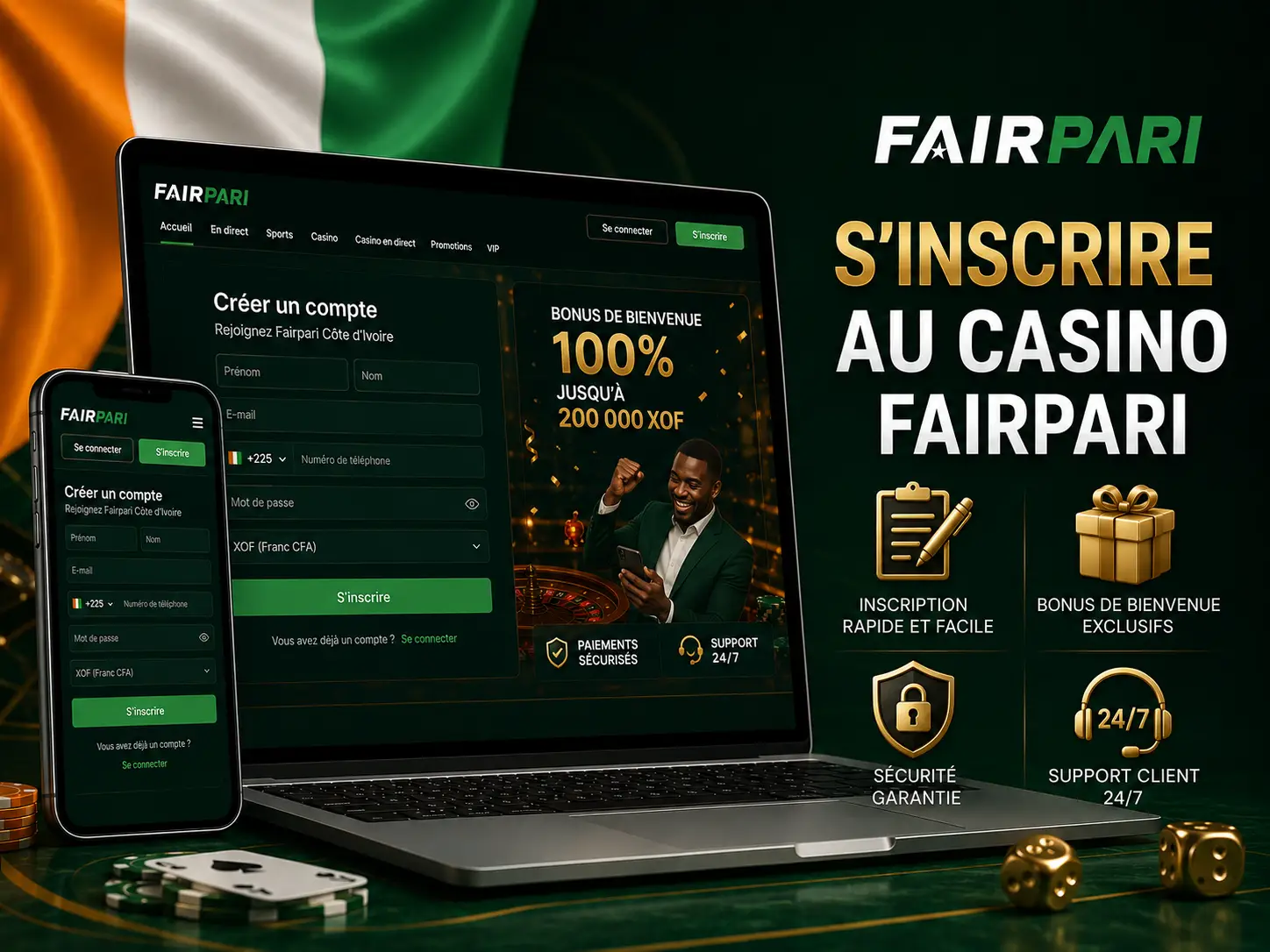 Comment s'Inscrire au Casino Fairpari Côte d'Ivoire ?